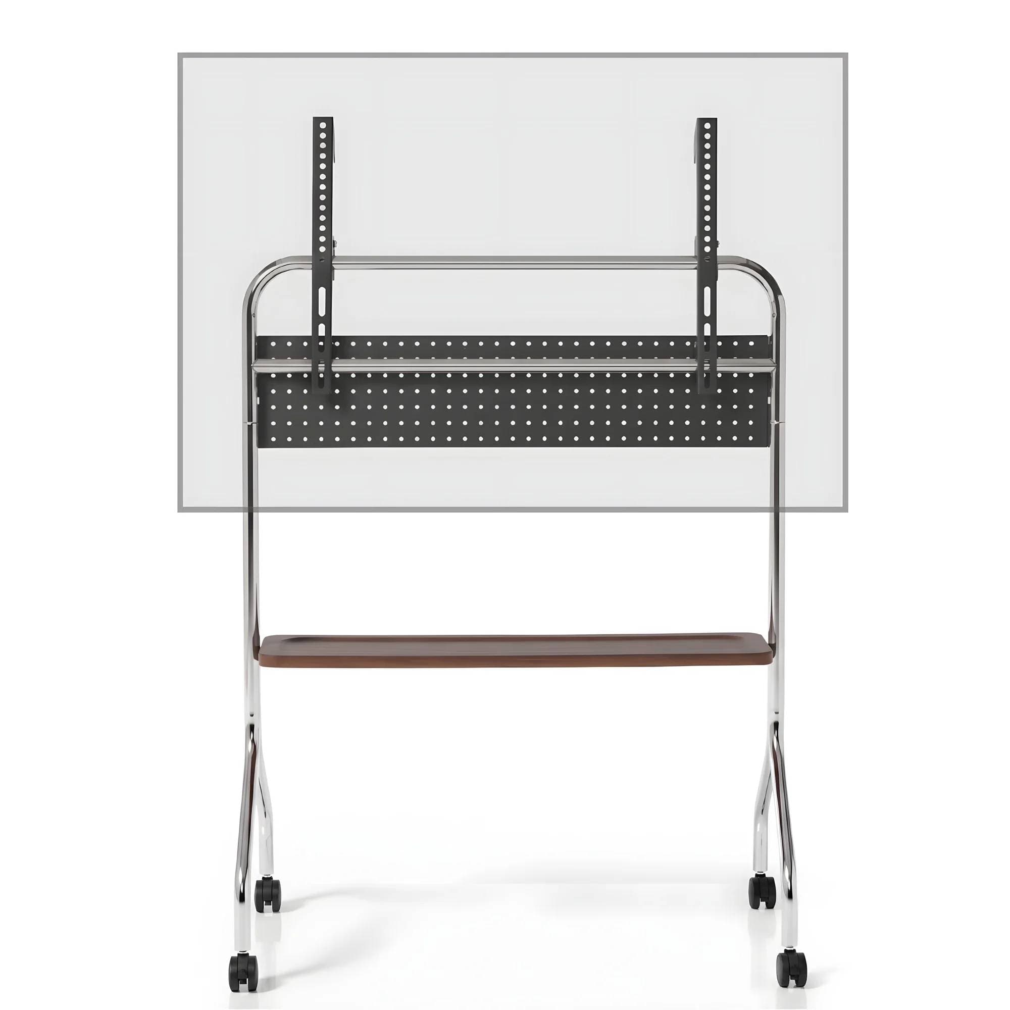 Winado - Rolling TV Stand for 42–75 Inch TVs, Swivel Floor TV Stand w/Shelf & Pegboard Panel, Max VESA 600x400mm up to 132 lbs - Walnut