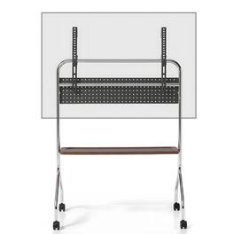 Winado - Rolling TV Stand for 42–75 Inch TVs, Swivel Floor TV Stand w/Shelf & Pegboard Panel, Max VESA 600x400mm up to 132 lbs - Walnut