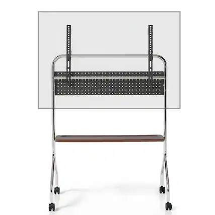 Front. Winado - Rolling TV Stand for 42–75 Inch TVs, Swivel Floor TV Stand w/Shelf & Pegboard Panel, Max VESA 600x400mm up to 132 lbs - Walnut.