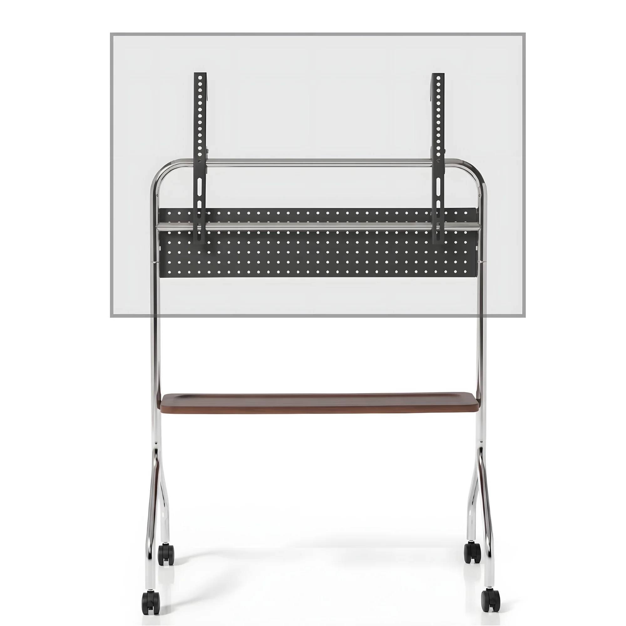 Front. Winado - Rolling TV Stand for 42–75 Inch TVs, Swivel Floor TV Stand w/Shelf & Pegboard Panel, Max VESA 600x400mm up to 132 lbs - Walnut.