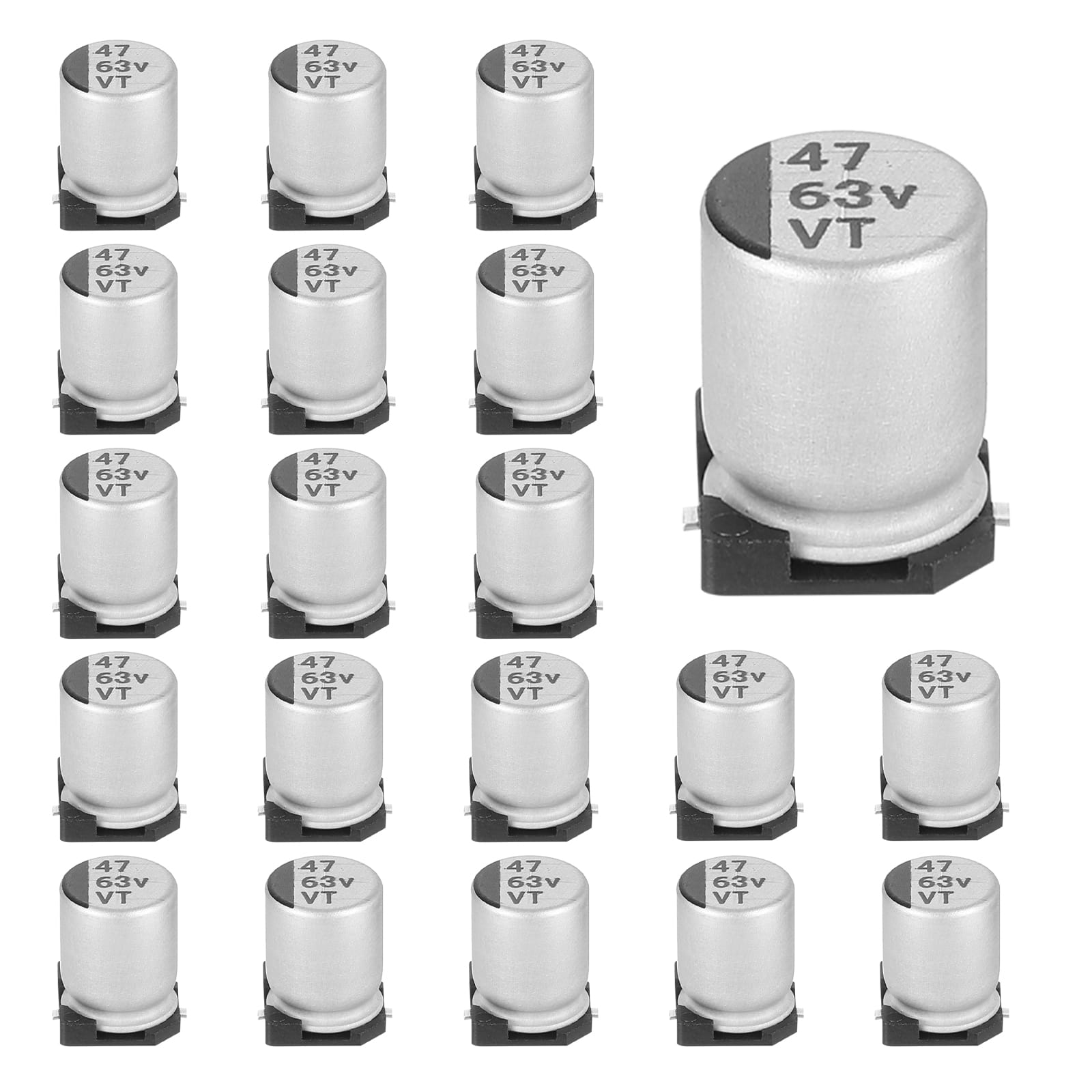 Unique Bargains - 47uF 63V SMD Aluminum Electrolytic Capacitor, Low Impedance, 8x10.5mm, 20pcs, for TV/Computer/DIY - Silver price history on PriceWatchPro