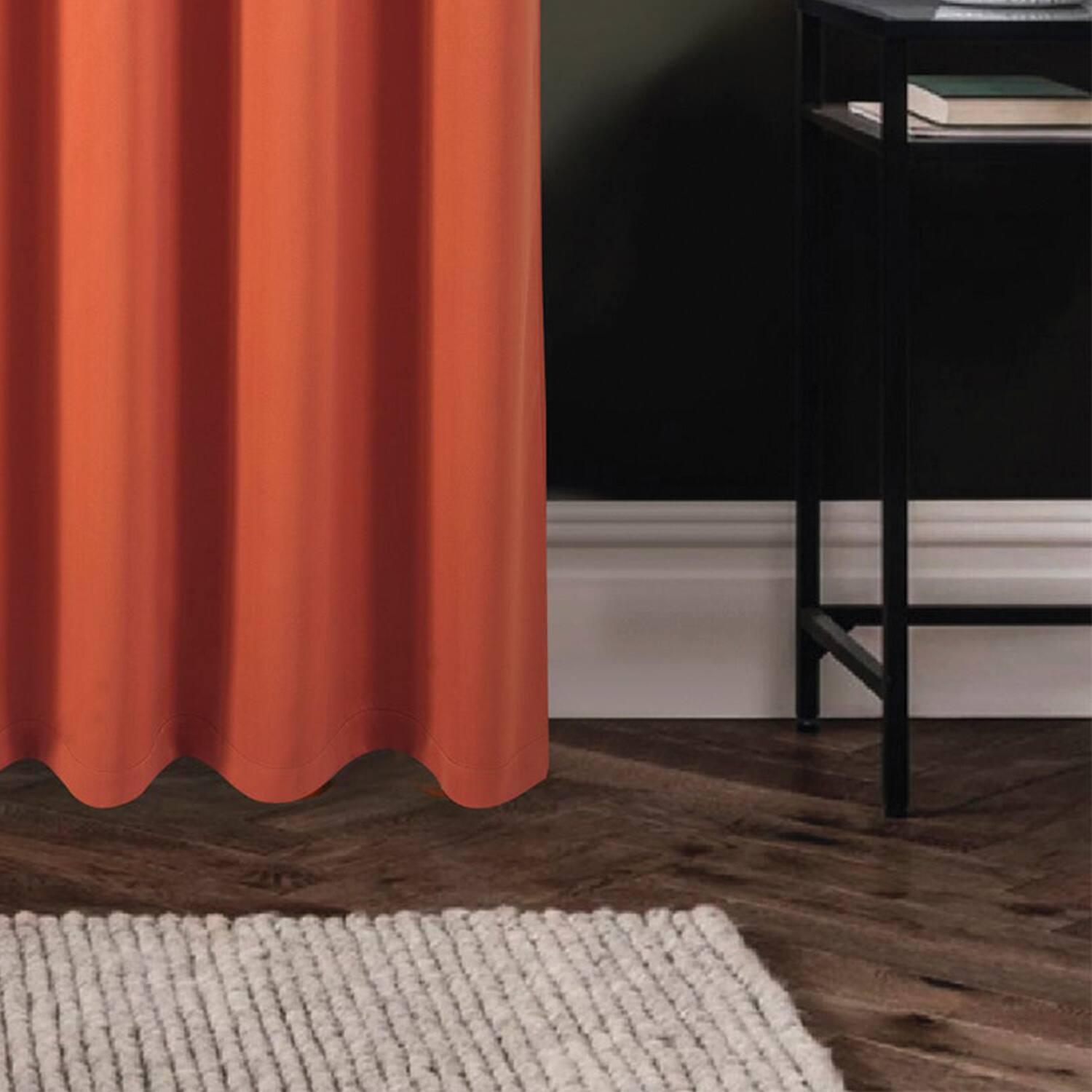 Alt View 2. RT Designers Collection - RT Designers Collection 100% Polyester 250 GSM Riley 100% Blackout Grommet Panel 54" x 45" Spice - Spice.