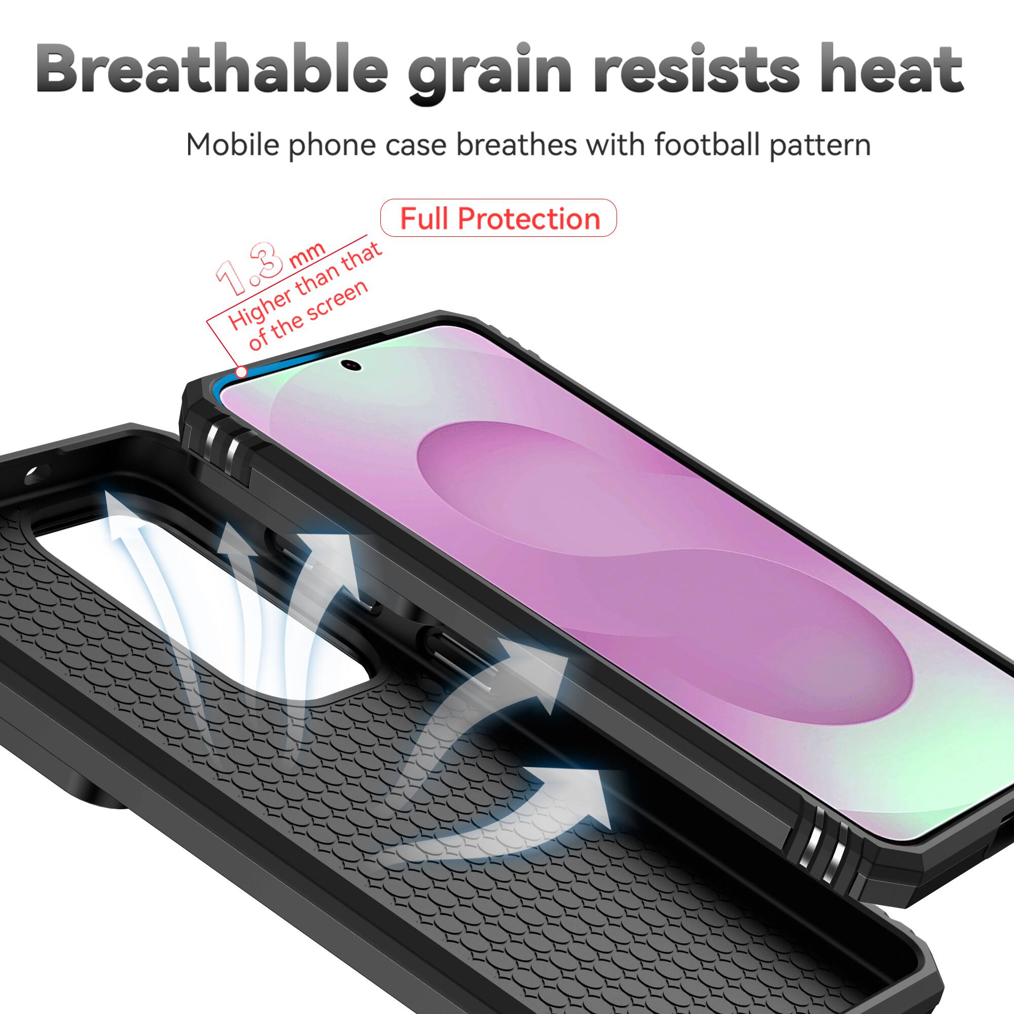 Breathable grain resists heat  
Mobile phone case breathes with football pattern  
Full Protection  
1.3 mm Higher than that of the screen