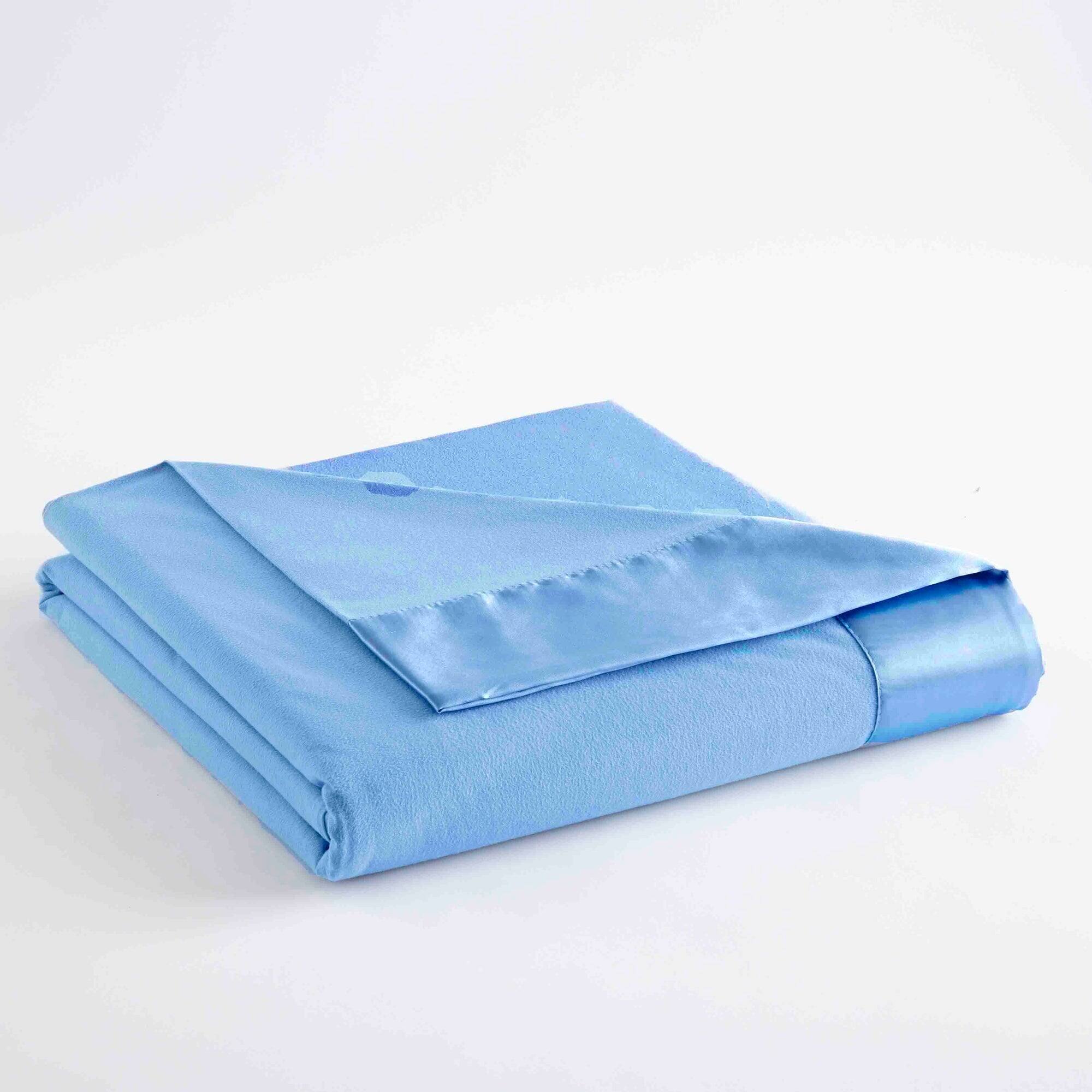 Alt View 3. Shavel Home Products - Micro Flannel All Seasons Lightweight Sheet Blanket by Shavel Home Products - Cozy Comfort for Every Season - Morning glory.