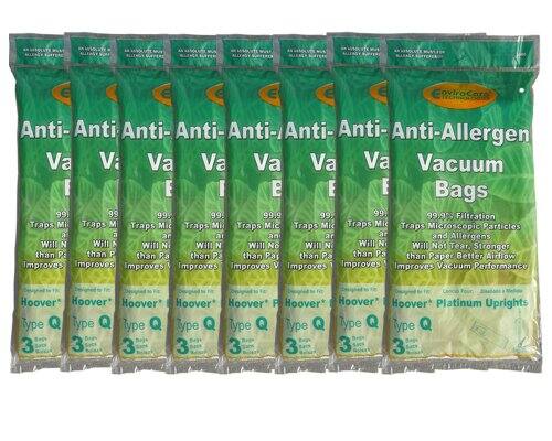 Anti-Allergen Vacuum Bags

99.9% Filtration Traps Microscopic Particles and Allergens

Will Not Tear, Stronger than Paper

Improves Vacuum Performance

Hoover Platinum Uprights Type Q 3