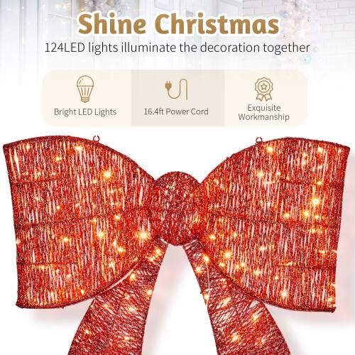 Shine Christmas

124 LED lights illuminate the decoration together

- Bright LED Lights
- 16.4ft Power Cord
- Exquisite Workmanship