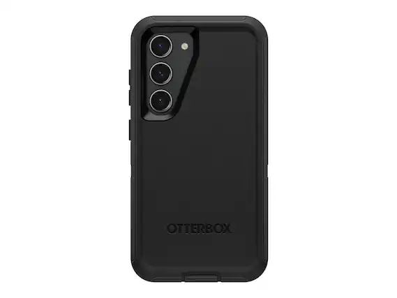 Front. OtterBox - OtterBox Defender Series Case & Holster for Samsung Galaxy S24 Ultra - Black - Black.