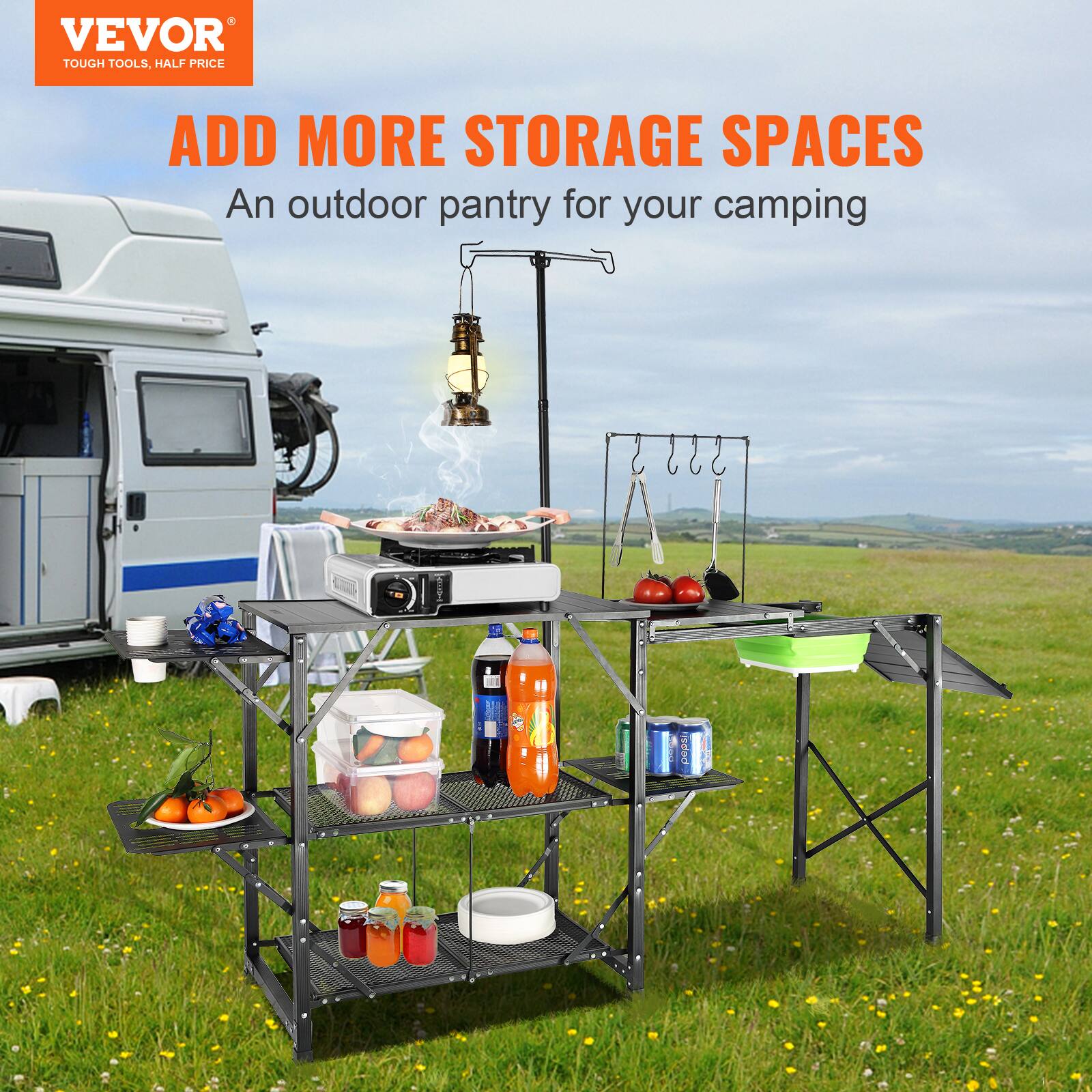 VEVOR TOUGH TOOLS, HALF PRICE ADD MORE STORAGE SPACES An outdoor pantry for your camping