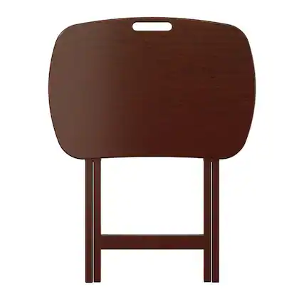 Front. FurniFact - Walnut Snack Table Set – Folding TV Trays with Stand for Dining & Work - Walnut.