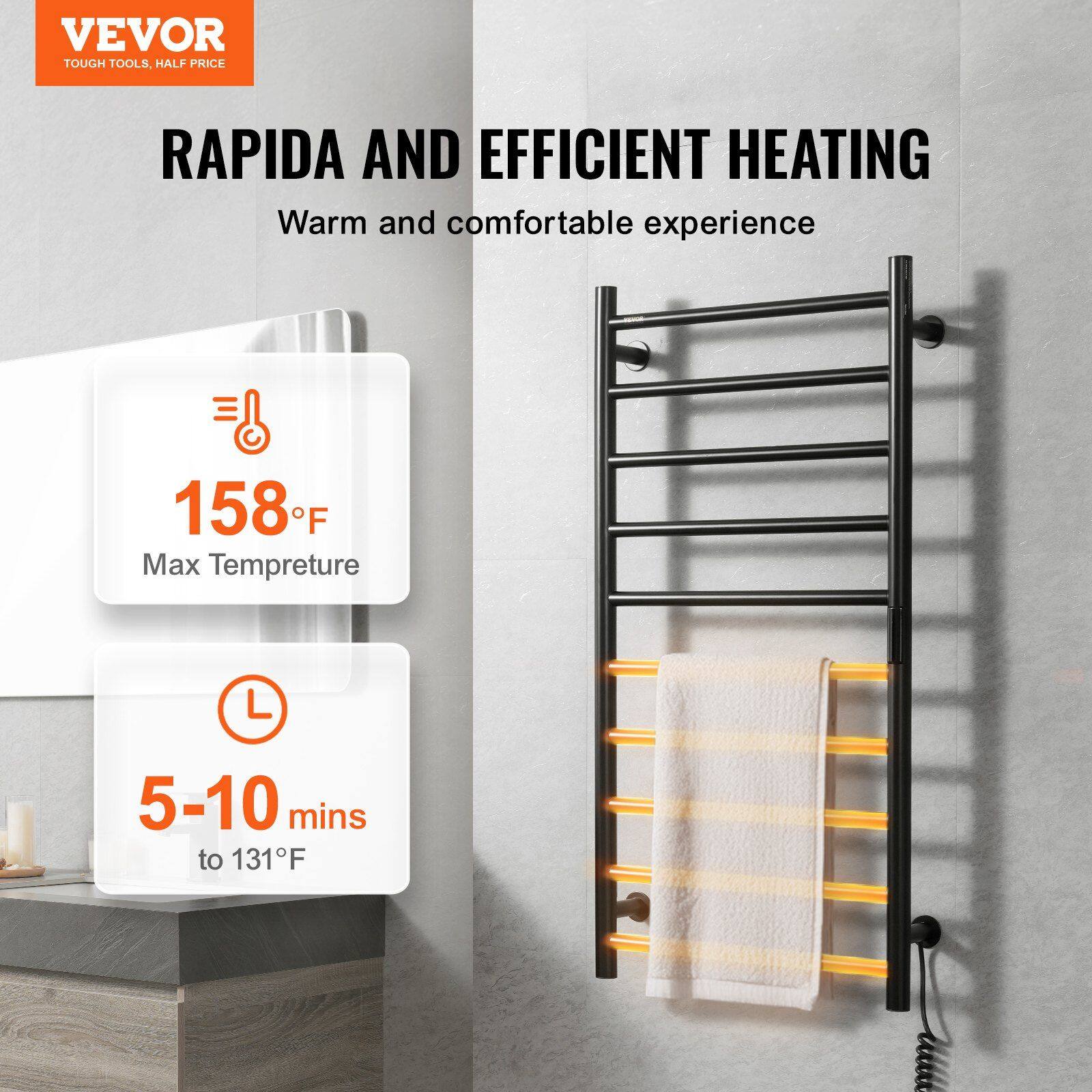 VEVOR TOUGH TOOLS HALF PRICE

RAPIDA AND EFFICIENT HEATING  
Warm and comfortable experience

158°F  
Max Temperature

5-10 mins  
to 131°F