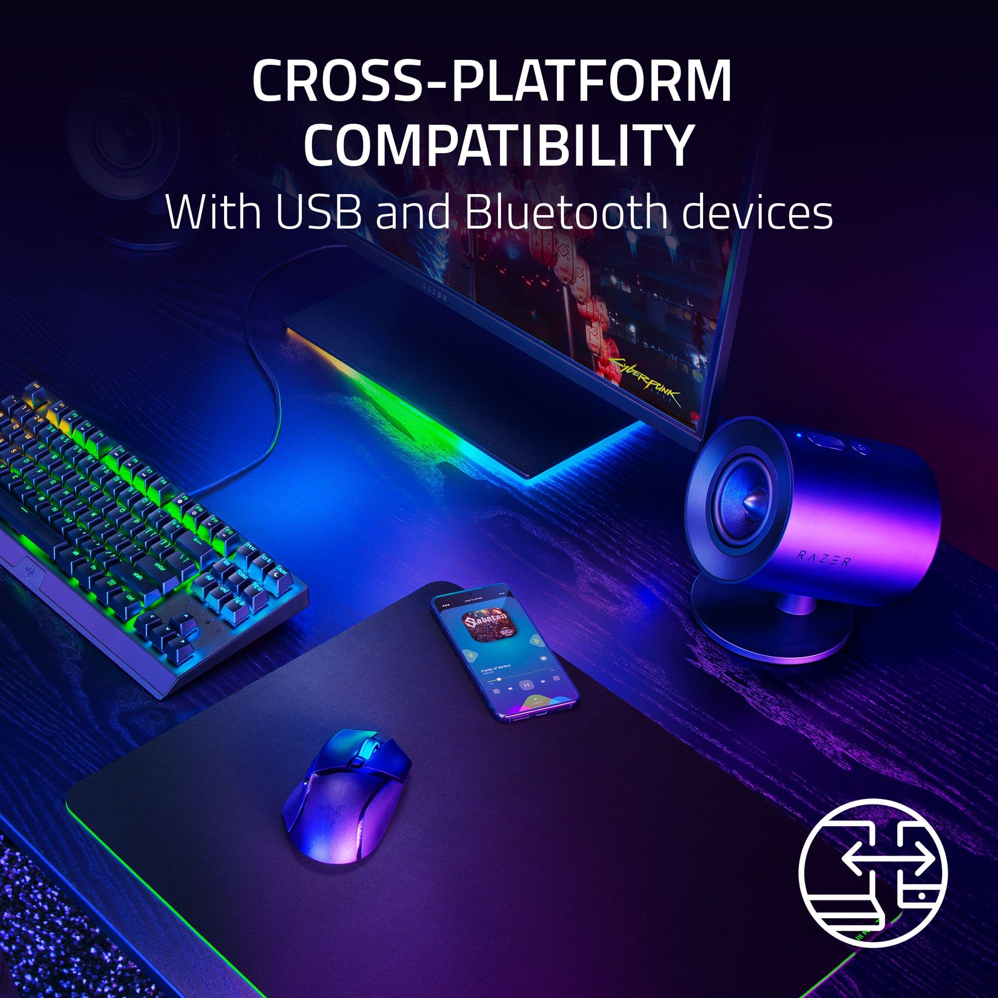 CROSS-PLATFORM COMPATIBILITY WITH USB AND BLUETOOTH DEVICES - RAZER