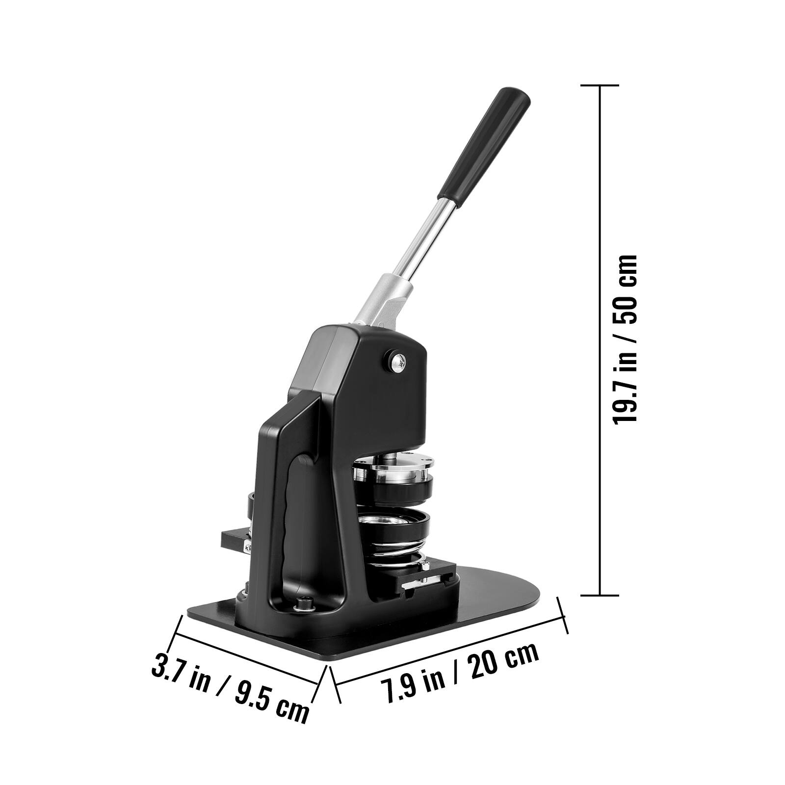 19.7 in / 50 cm  
3.7 in / 9.5 cm  
1.9 in / 20 cm