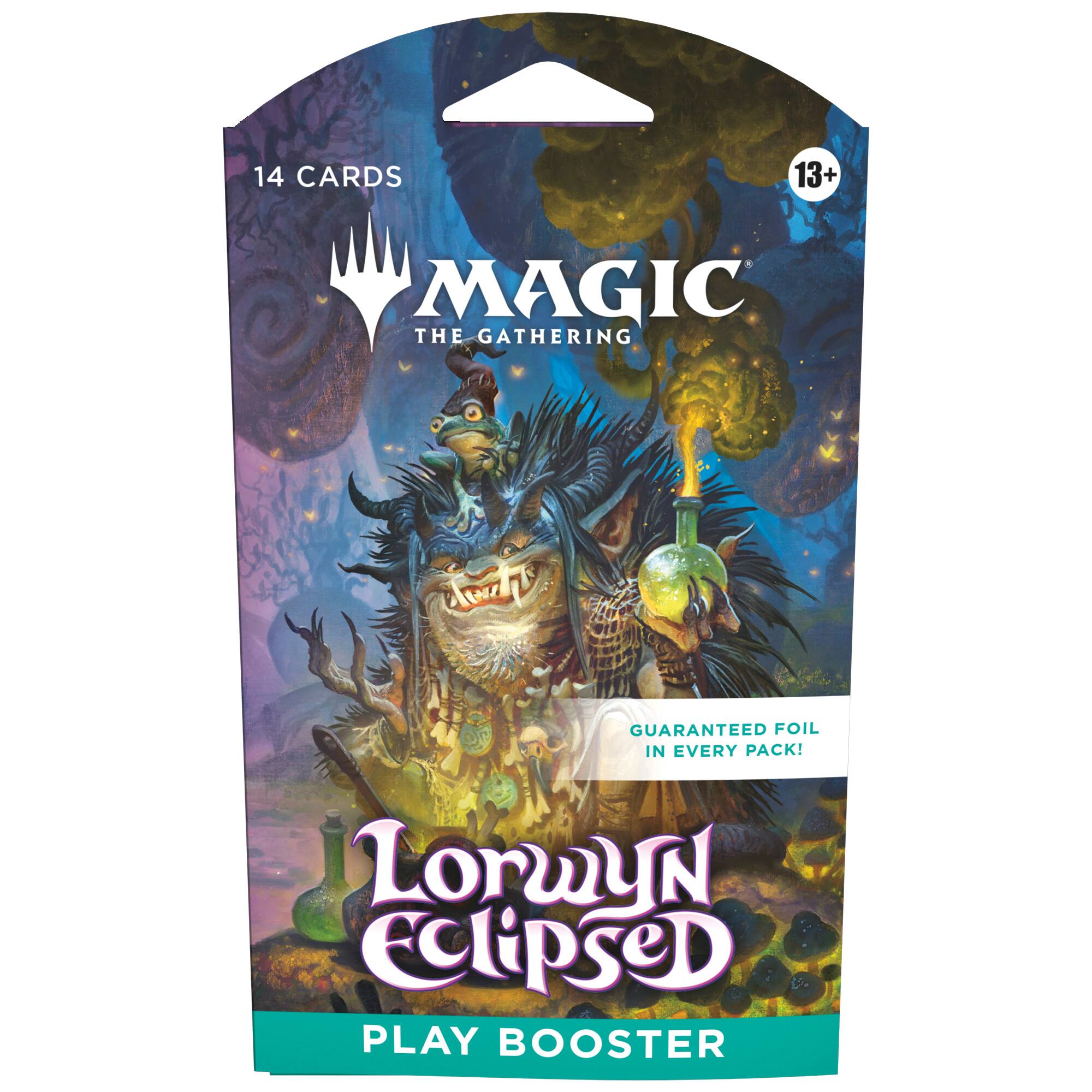 14 CARDS  
13+  
MAGIC THE GATHERING  
GUARANTEED FOIL IN EVERY PACK!  
Lorwyn Eclipse  
PLAY BOOSTER
