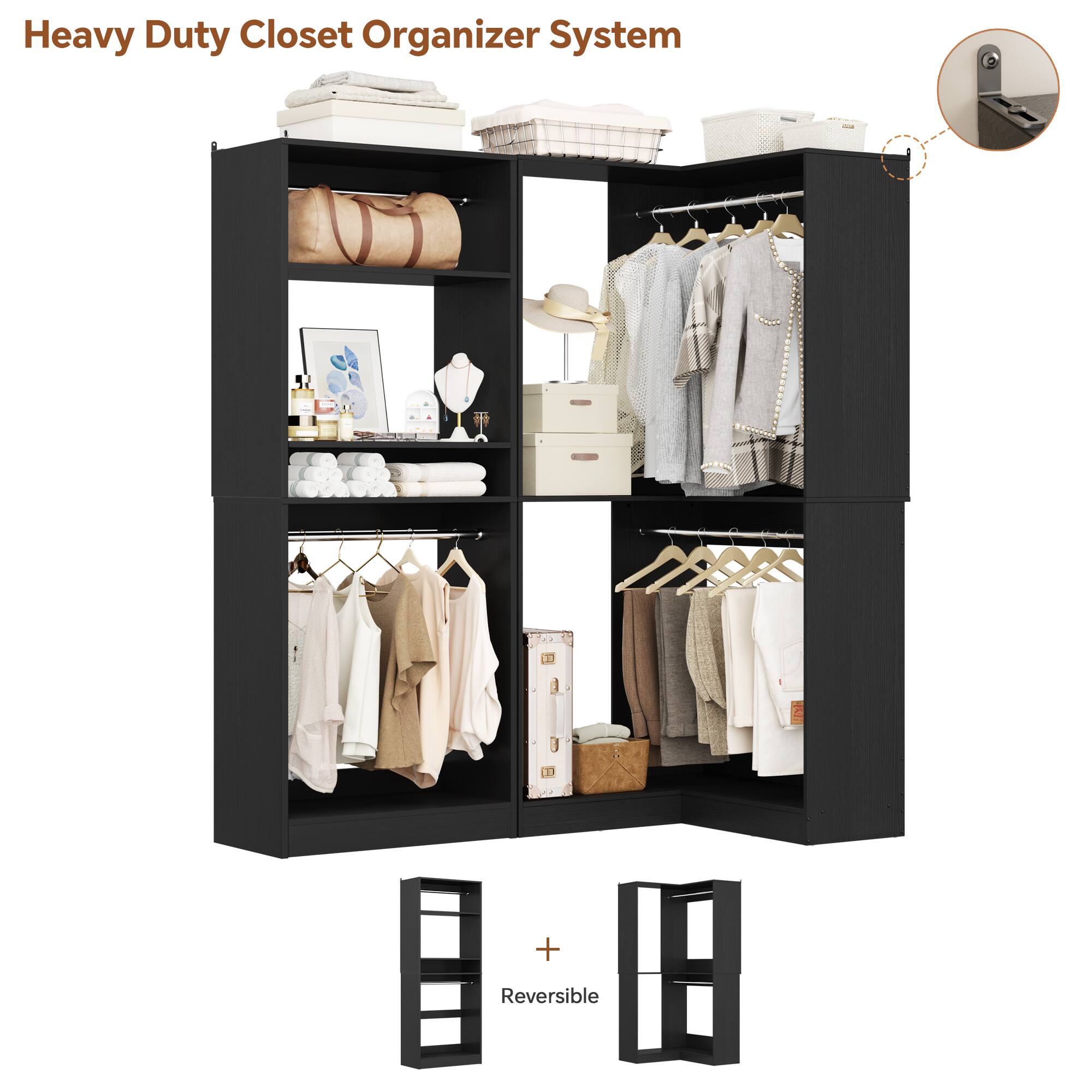 Heavy Duty Closet Organizer System

Reversible