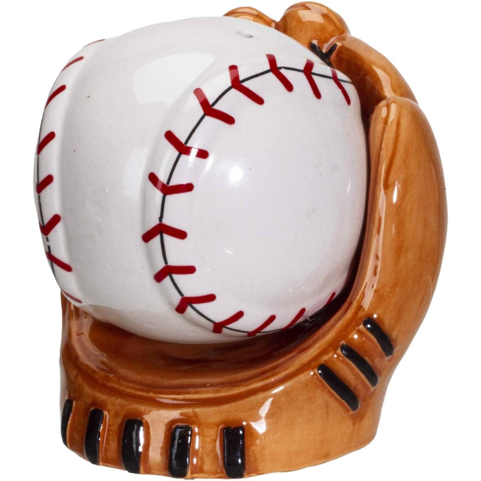 Alt View 2. Pacific Trading - Baseball Caught in a Mitt You're Out Ceramic Salt and Pepper Shakers Set - Multicolor.