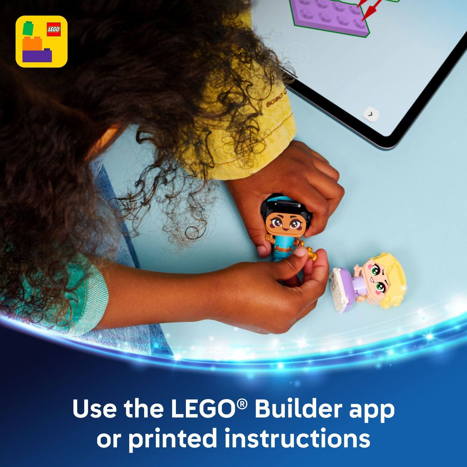 Use the LEGO® Builder app or printed instructions
