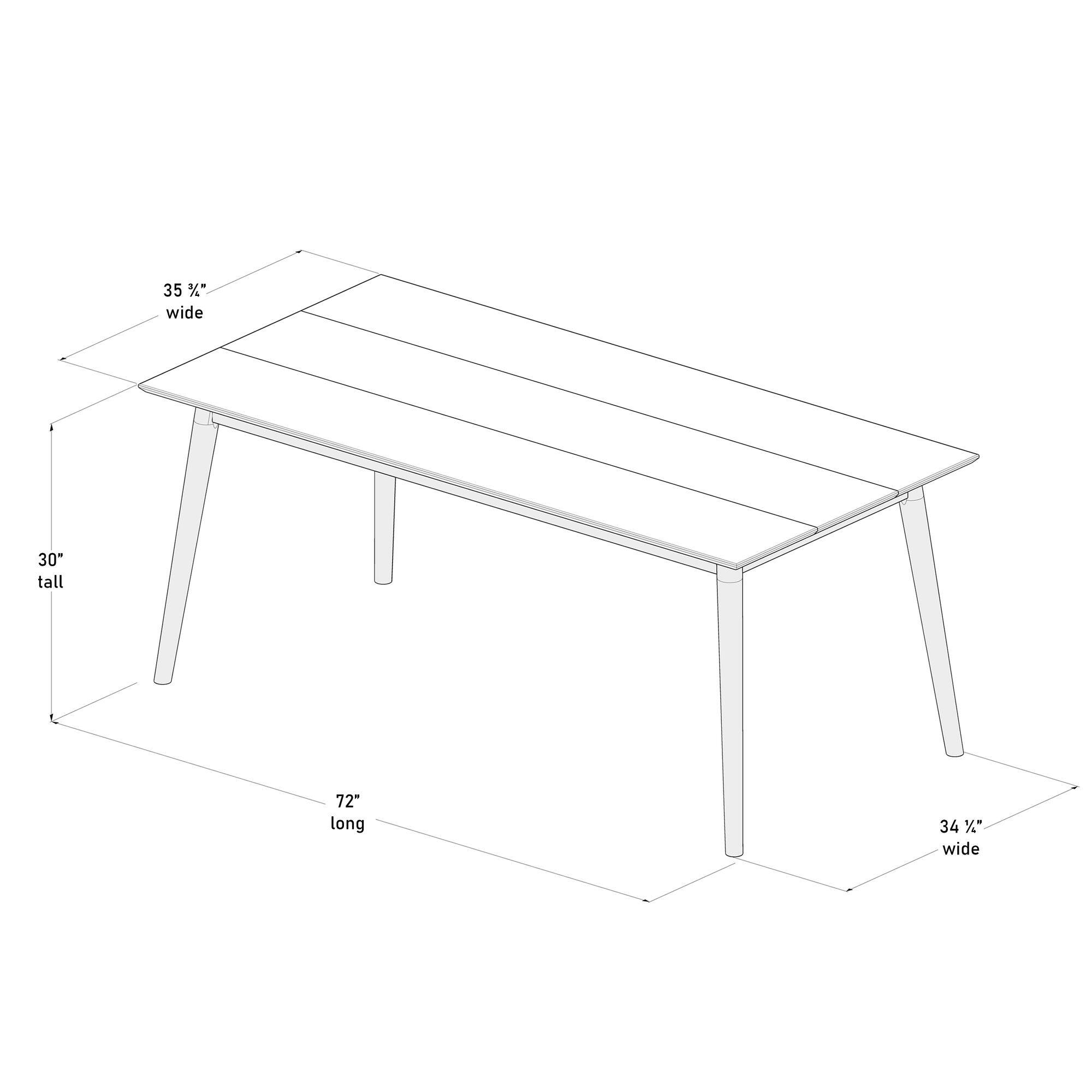 35" wide  
30" tall  
72" long  
34" wide
