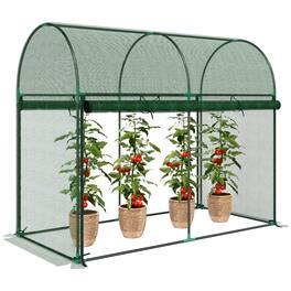 Outsunny - Crop Cage, 6' x 3' x 5' Large Plant Protection Tent with Zippered Door, Outdoor Garden Cage for Vegetables, Flowers