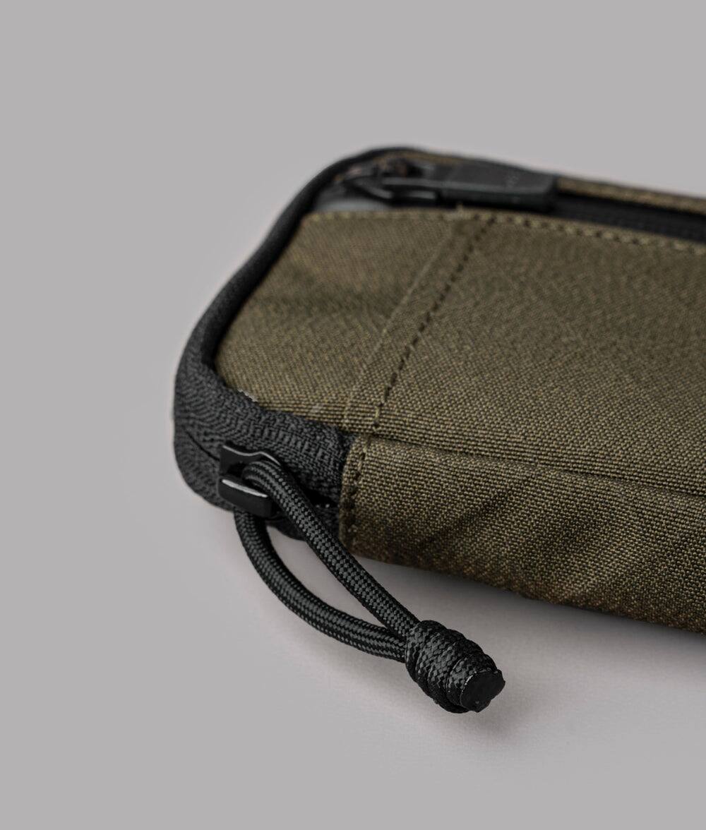 Alt View 6. ALPAKA - EDC Organizer Pouch with 6 Slip Pockets, 5 Elastic Loops, YKK AquaGuard Zipper, X-Pac/Axogrid, HUB Compatible - Army Green Axogrid 300D.