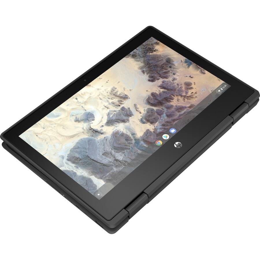 Alt View 4. HP - HP Chromebook x360 11 G4 EE 11.6" Touchscreen - Intel Celeron N5100 - 8 GB - 64 GB Flash Memory - Chrome OS - Silver.