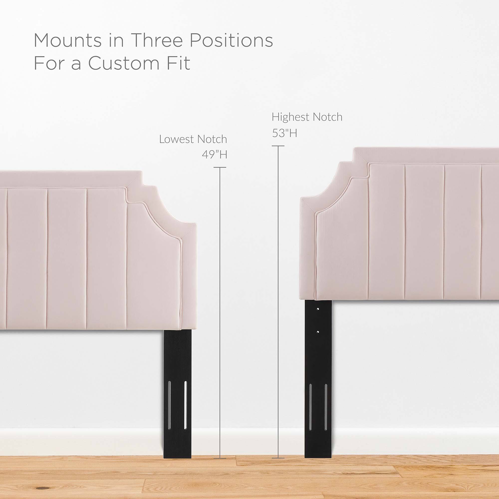 Mounts in Three Positions  
For a Custom Fit  

Lowest Notch  
49"H  

Highest Notch  
53"H