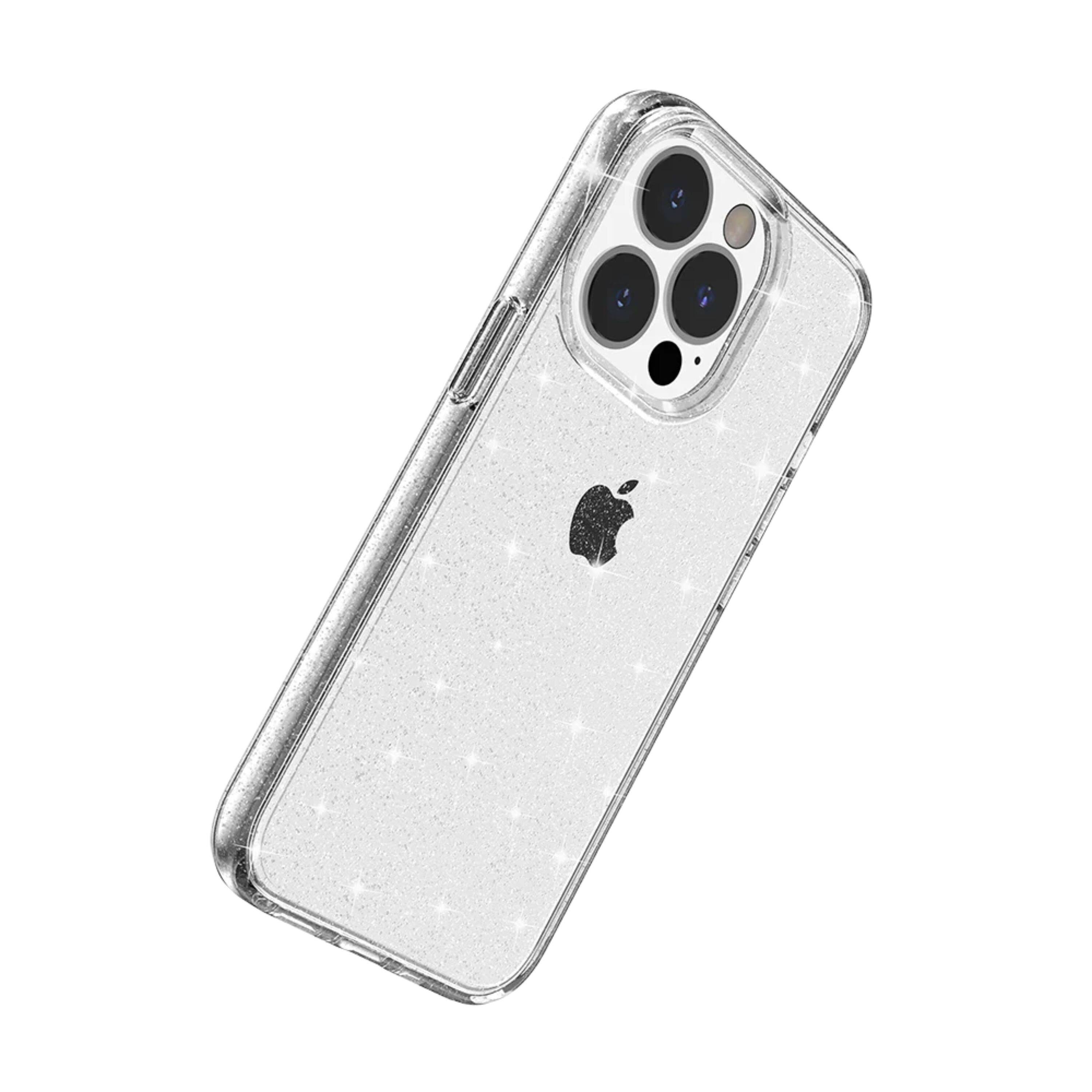 Front. Kitcheniva - Translucent Glitter 3mm Thick Phone Case With 2 Pcs Screen Protectors For iPhone 15 Pro Max Clear - Clear.