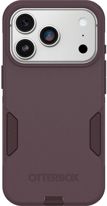 Left. OtterBox - OtterBox iPhone 17 Pro, Bundle: Commuter Series MagSafe Case & Screen Protector - Built-in magnets - Thin & Protective - Purple Mystery.