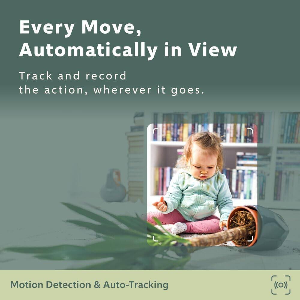 Motion Detection & Auto-Tracking (O)) Every Move, Automatically in View Track and record the action, wherever it goes.