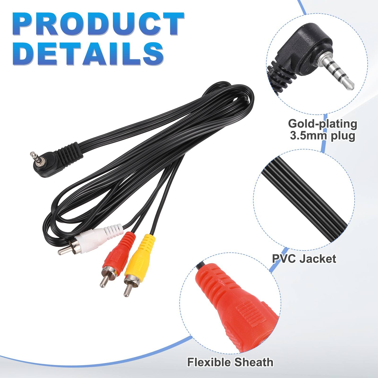 PRODUCT DETAILS

- Gold-plating 3.5mm plug
- PVC Jacket
- Flexible Sheath