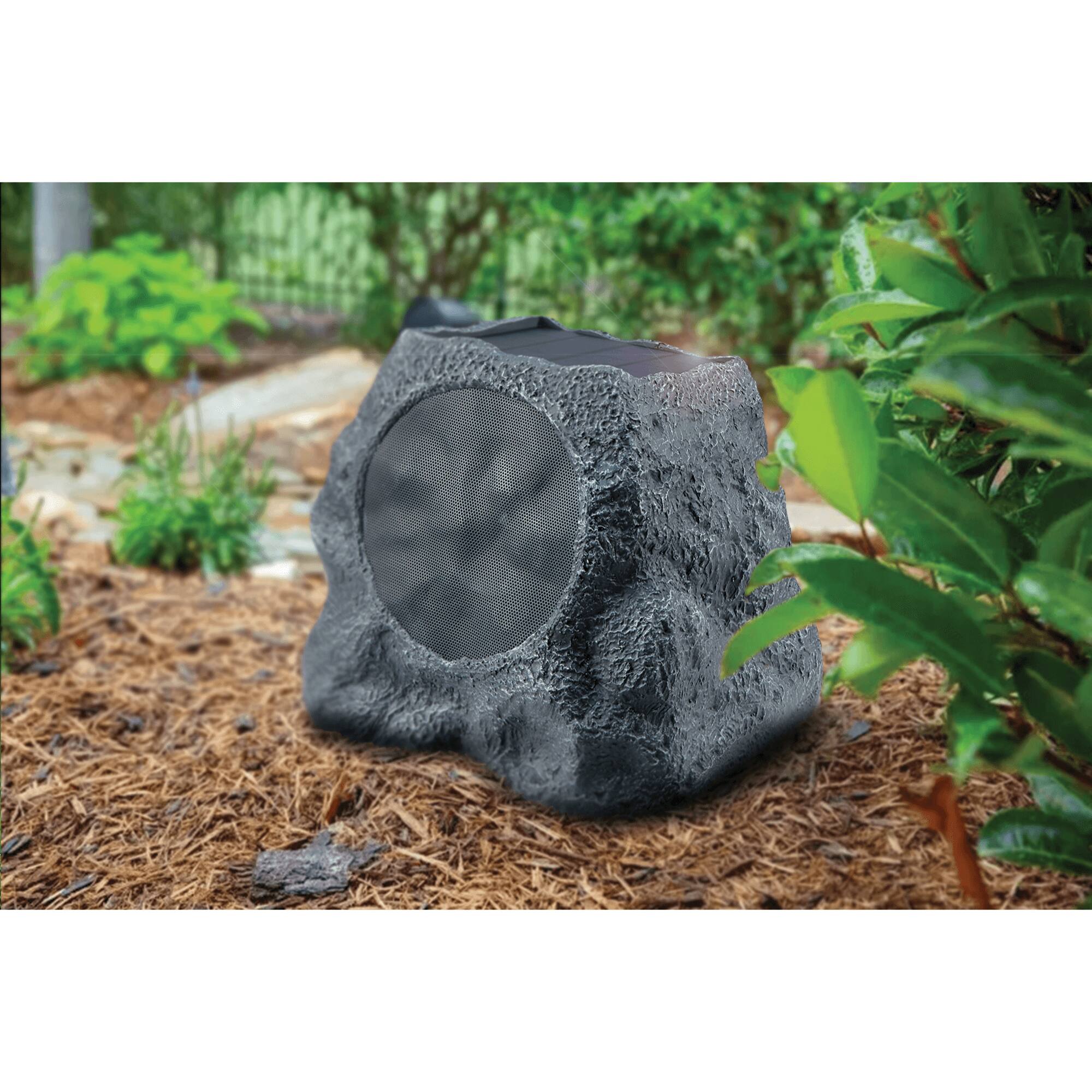 Alt View 1. SoundPro - 1-Pair Bluetooth Multi-Link Solar Rechargeable Wireless Rock Speakers - Gray Slate.