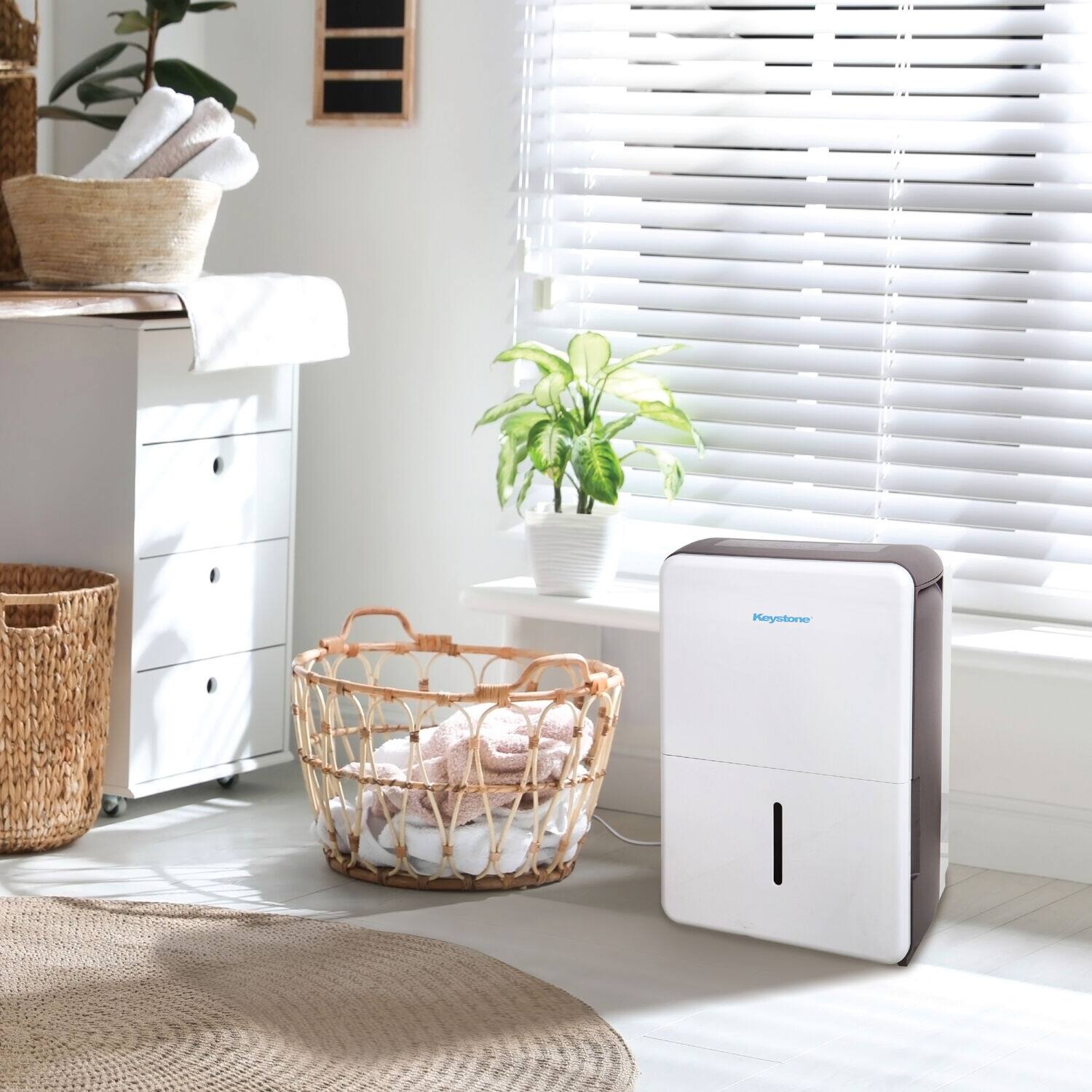 Alt View 15. Keystone - 50-pint 4500 Sq. Ft. Dehumidifier with Built-In Pump - White.