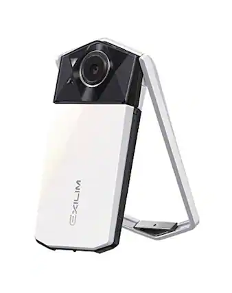 Front. Casio - Casio Exilim EX-TR70 Self-Portrait Digital Camera - White.