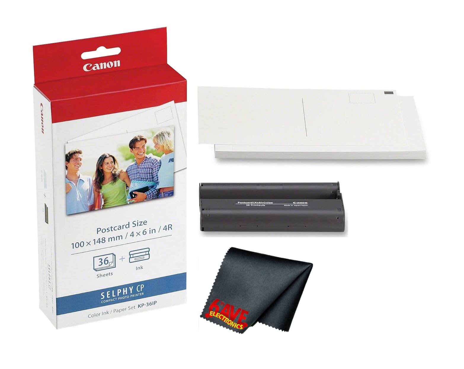 Canon Caoli CERE Laceins Ice 3E incke Conoa Size Postcard in / 4R 4 x 6 mm / 100 x 148 36, + Ink Sheets P SELPHY PHOTO PRINTER COMPACT Set K-36IP Ink / Paper Color ELECTRONICS