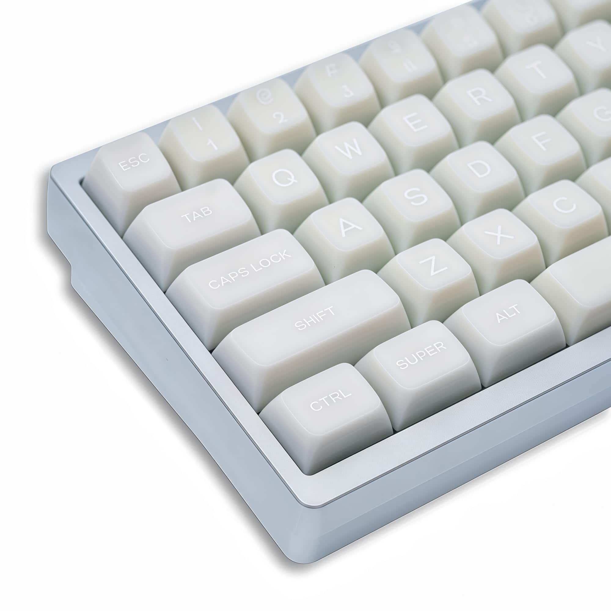 Stylel Star - Pink Jade Keycaps Double Shot Pbt Crystal Set Ceramic Custom Keycap Translucent Cherry Profile Key Caps For - White Jade (140key)