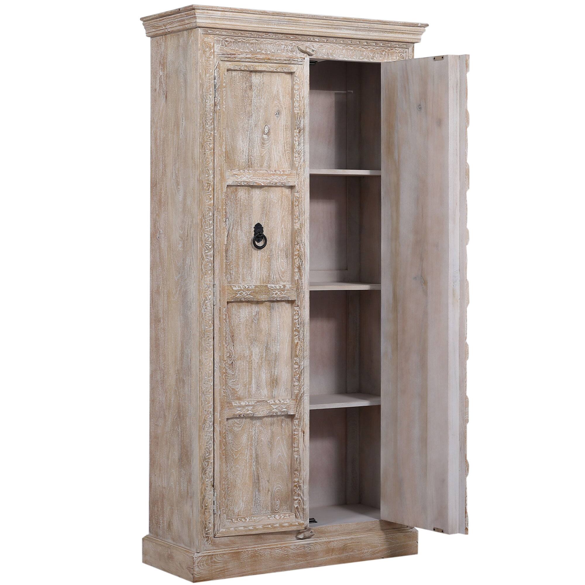 Alt View 2. Maven Lane - Maven Lane Mahala Handmade Heritage Wooden Cabinet in Distressed Natural Finish - Natural.