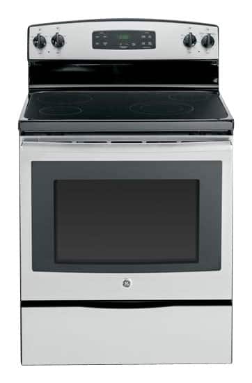 Front. GE - 30" Freestanding Electric Range - Stainless steel.