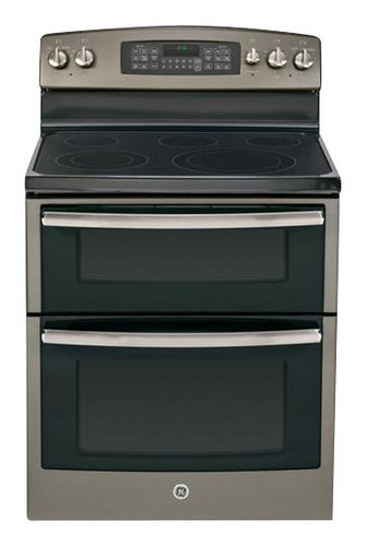  GE - 30&quot; Self-Cleaning Freestanding Double Oven Electric Range - Slate