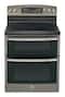 GE - 30" Self-Cleaning Freestanding Double Oven Electric Range - Slate-Front_Standard