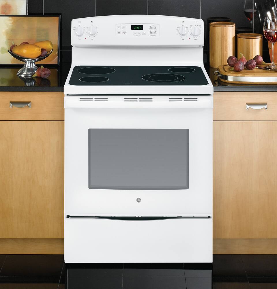 Best Buy GE 5.3 Cu. Ft. Freestanding Electric Range White on white