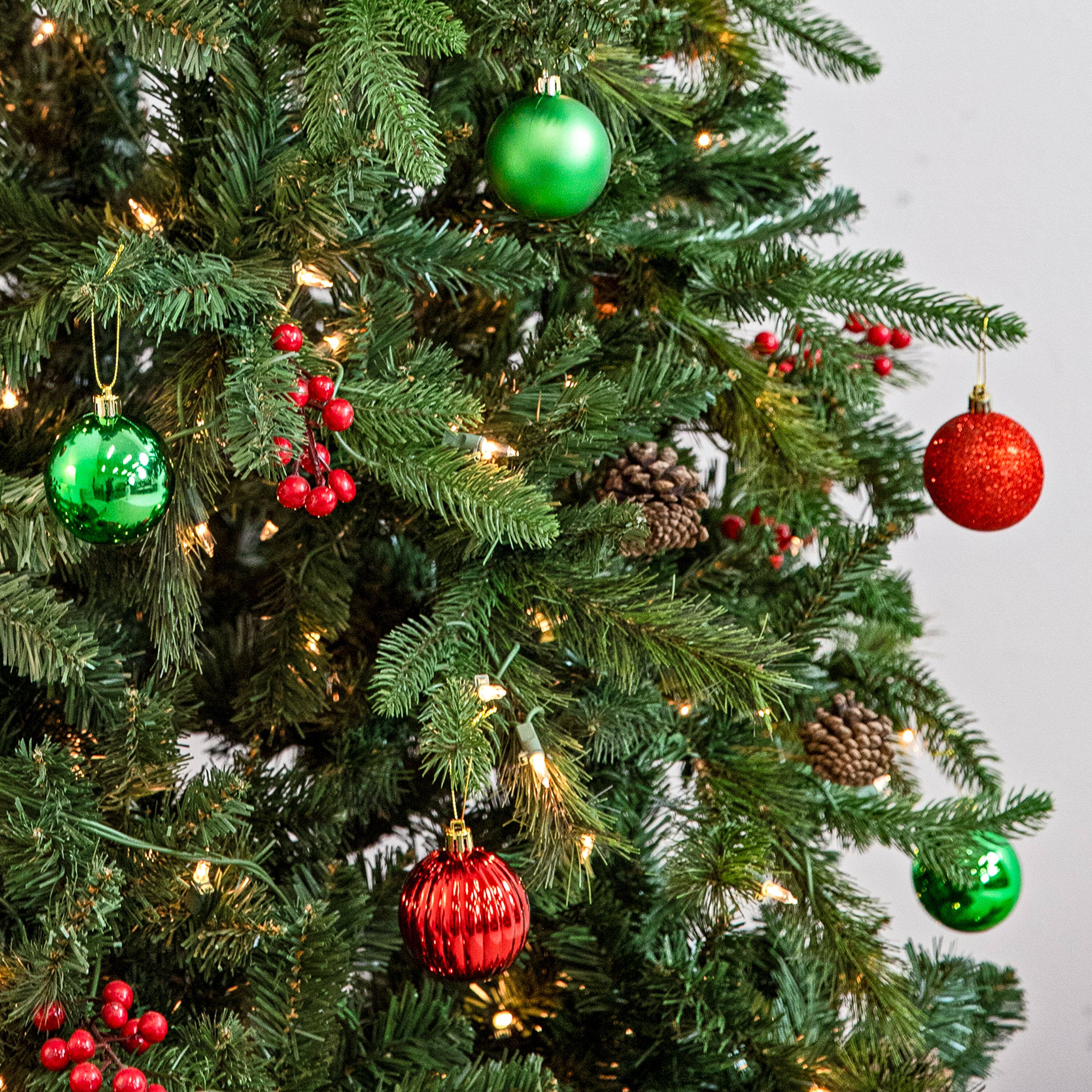 Alt View 1. Sunnydaze - Merry Medley 24-Piece Christmas Ornament Balls - 60mm - Red/Green.