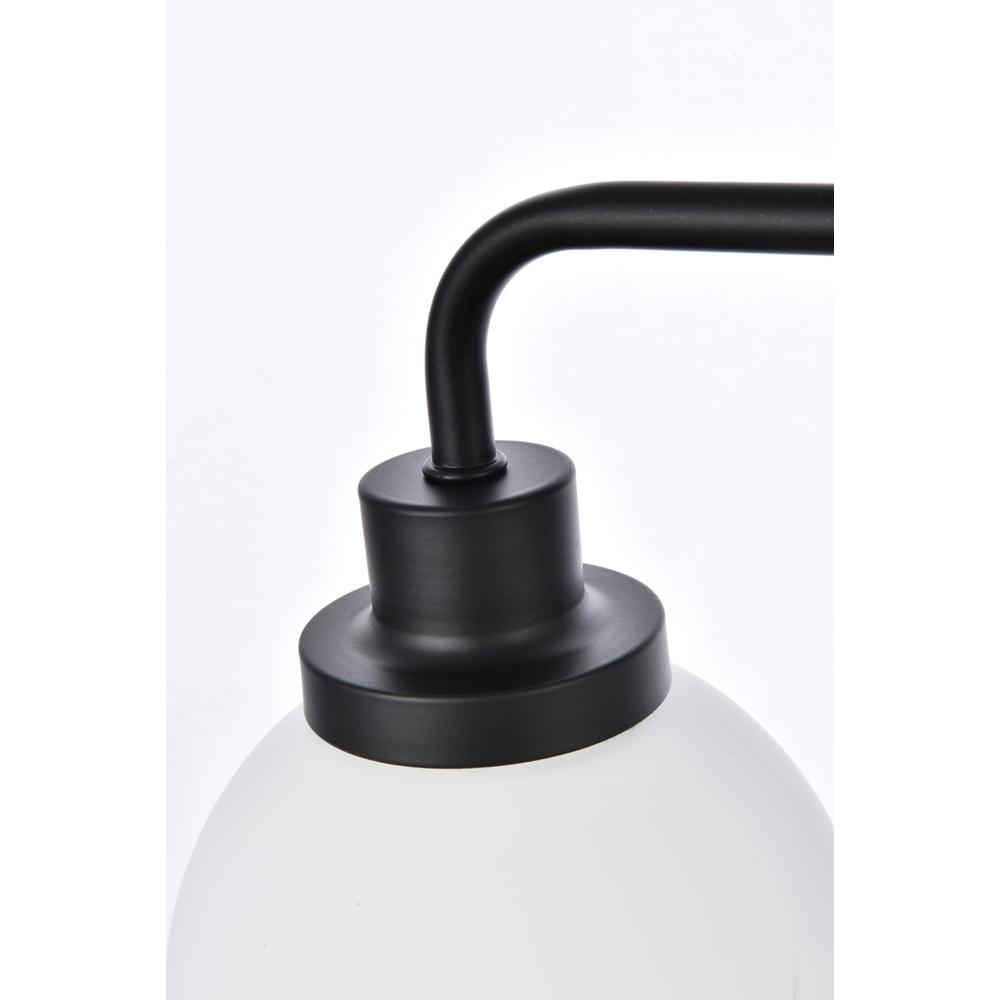 Left. Living District - Hanson 3 lights bath sconce in black with frosted shade - Black And Frosted Shade.