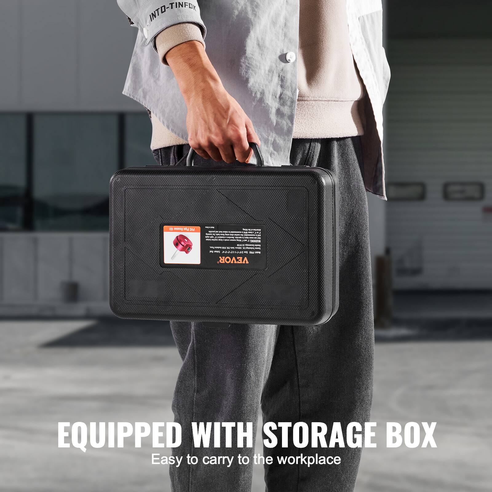 EQUIPPED WITH STORAGE BOX  
Easy to carry to the workplace