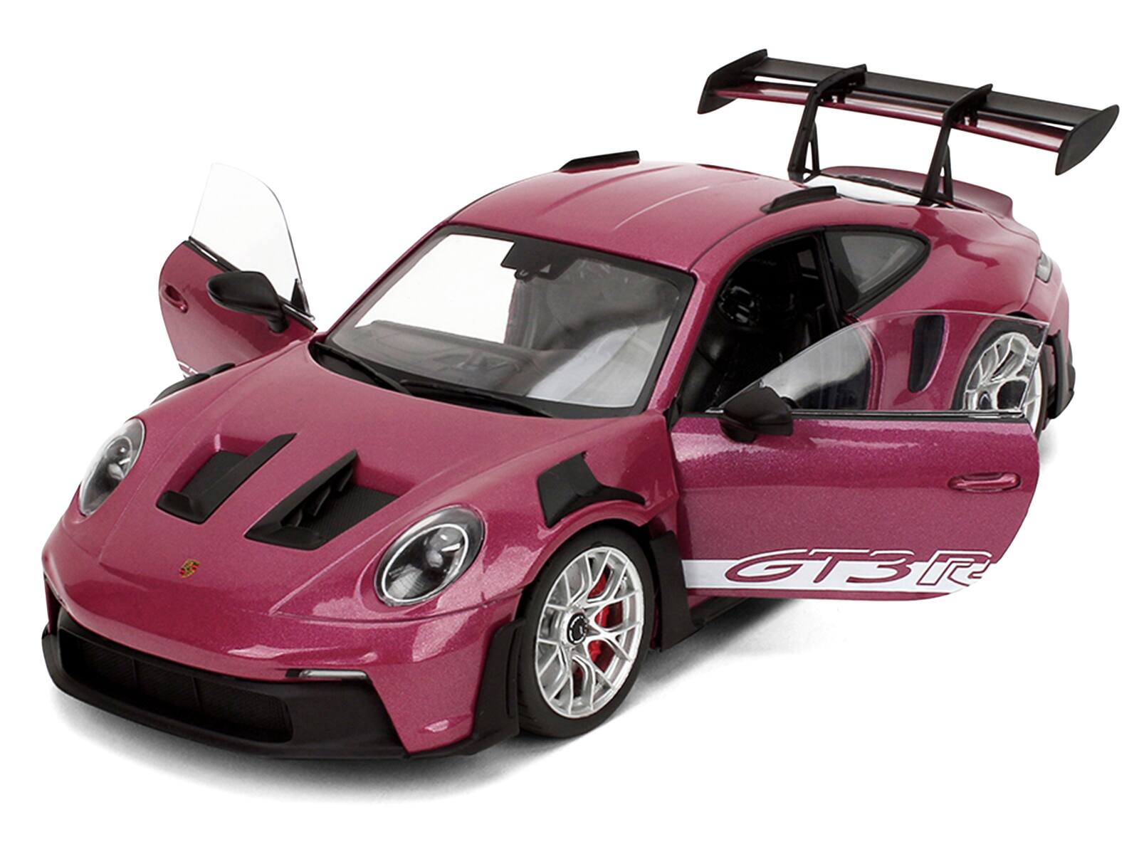 Alt View 1. Jada - Porsche 911 GT3 RS Red Violet Metallic with White Stripes "Pink Slips" Series 1/18 Diecast Model Car by Jada - Multicolor.