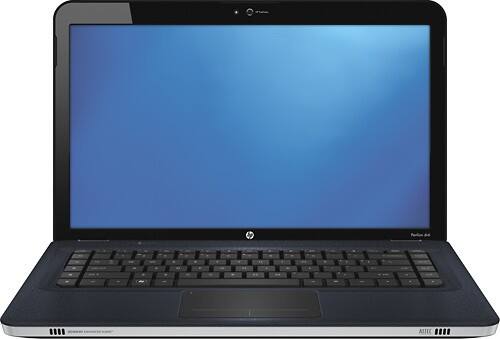 Front Standard. HP - Refurbished Pavilion Laptop / AMD Phenom™  II Processor / 15.6" Display / 4GB Memory / 500GB Hard Drive - Black.