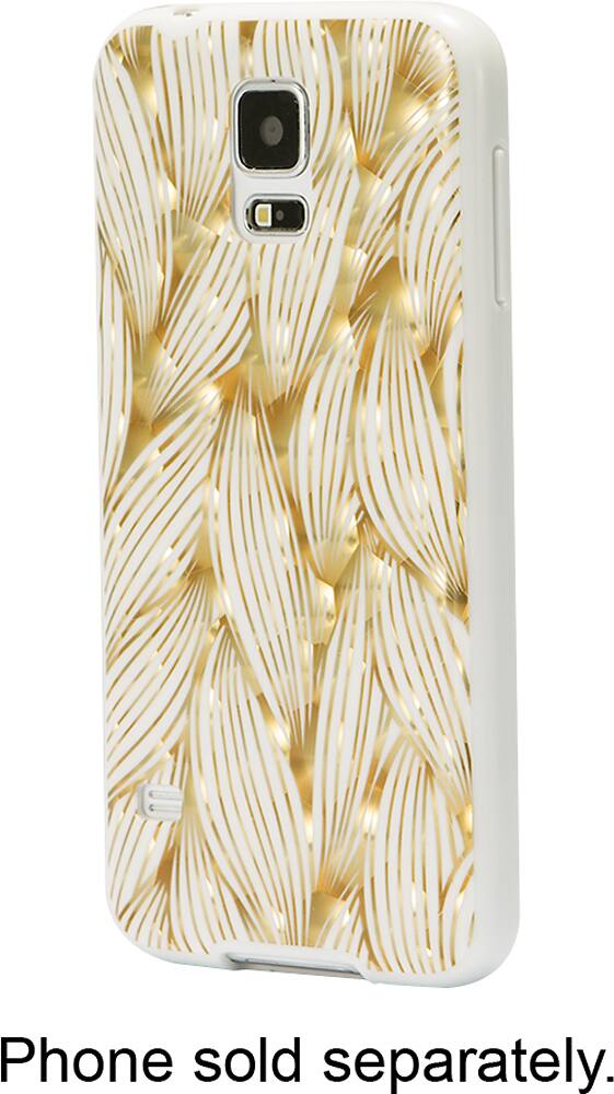 Front. Dynex™ - Case for Samsung Galaxy S 5 Cell Phones - Gold/White.