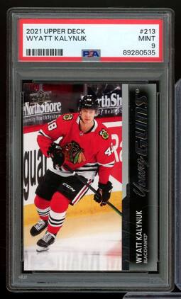 Wyatt Kalynuk Rookie Card 2021-22 Upper Deck #213 PSA 9