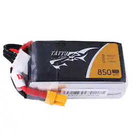 Tattu - 11.1V 850mAh 75C 3S1P Li-Po Battery Pack with XT60 Plug