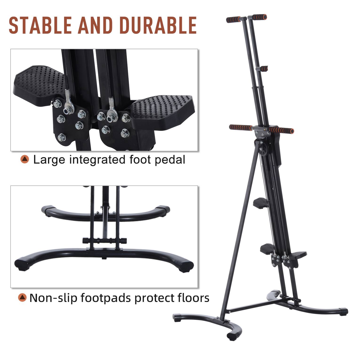 STABLE AND DURABLE

- Large integrated foot pedal
- Non-slip footpads protect floors