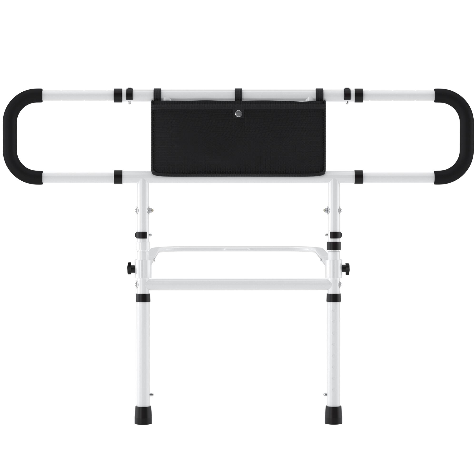 Angle. Topteng - Bed Assist Rail for Elderly - 450lbs Capacity, No-Tool Installation, Foldable&Height Adjustable, Fits  Various Bed Sizes - Black.