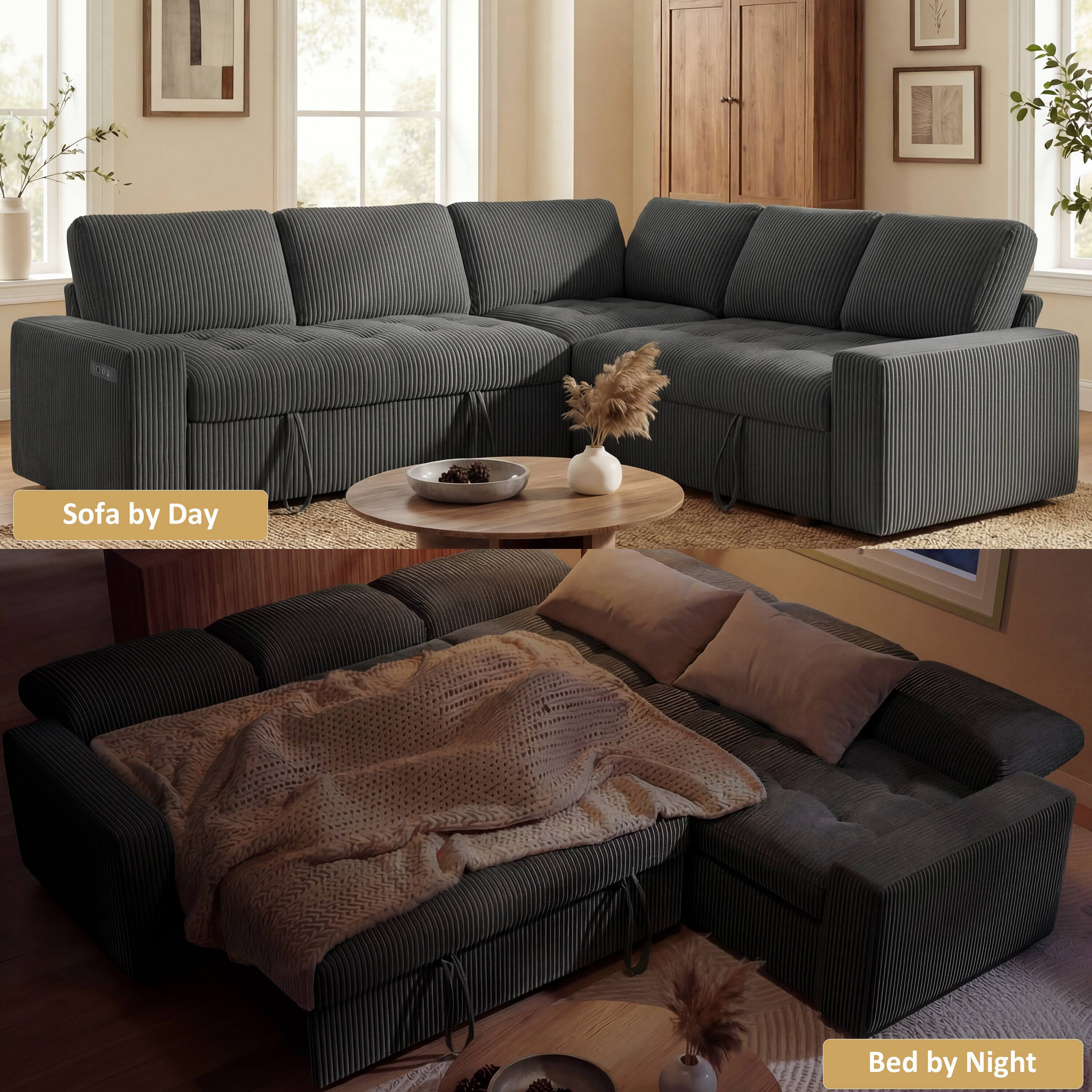 LS Sofa by Day Bed by Night